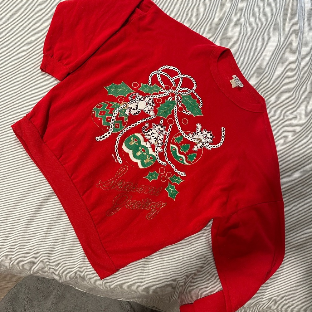 1991 American Vintage Red Holiday Sweatshirt